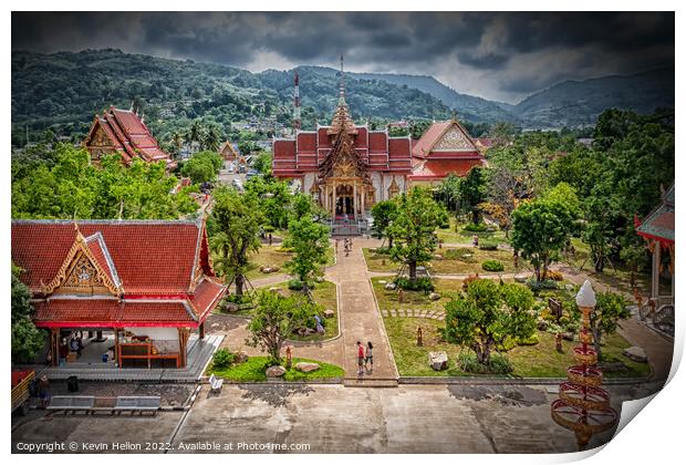 Wat Chalong, Phuket, Thailand Print by Kevin Hellon