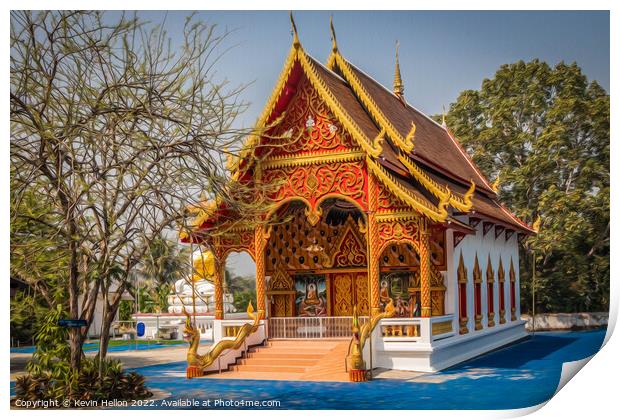 Wat Mae Hi, Pai,  Print by Kevin Hellon