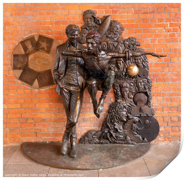 Bronze sculpture by Andrew Sinclai of David Bowie Print by Kevin Hellon