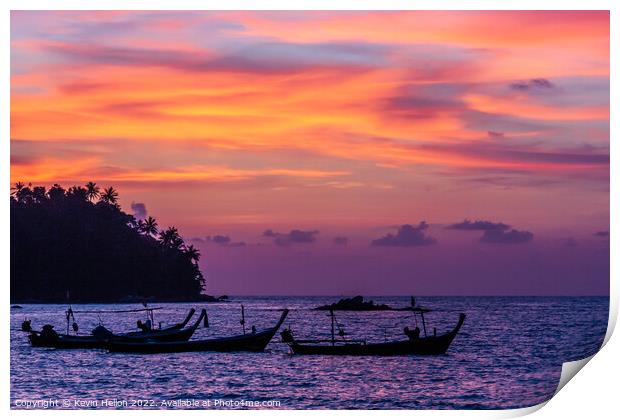 Sunset, Bang Tao Beach, Phuket, Thailand Print by Kevin Hellon