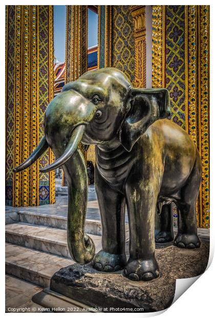 Temple elephant statue,  Print by Kevin Hellon