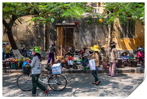 Typical street scene, Hoi An, Print by Kevin Hellon