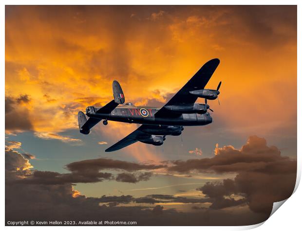 WW2 Avro Lancaster Bomber Print by Kevin Hellon