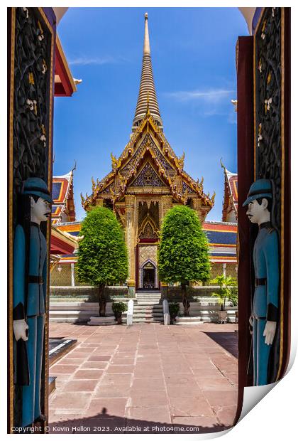 Entrance to Wat Ratchabhopit Print by Kevin Hellon
