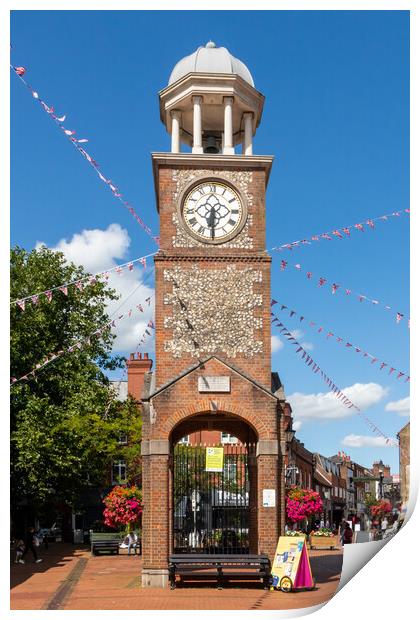 The Clock Tower, Market Square, Chesham, Print by Kevin Hellon
