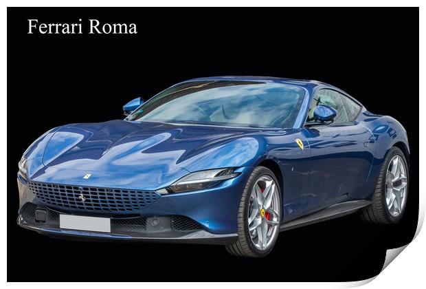 Ferrari Roma Italian sports car Print by Kevin Hellon