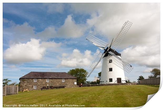 Llynon mill and farm, Llandeusant, Anglesey, Wales Print by Kevin Hellon