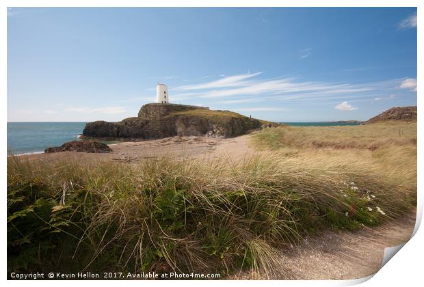 Lighthouse on Llanddwyn island, Anglesey, Gwynedd, Print by Kevin Hellon