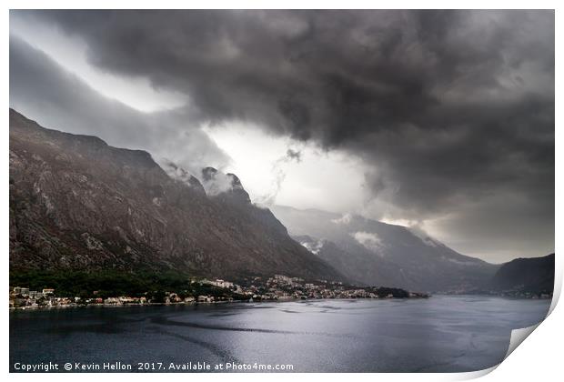 Dark stormy clouds  Print by Kevin Hellon