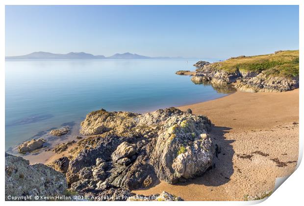 Volcanic rock and beach Print by Kevin Hellon