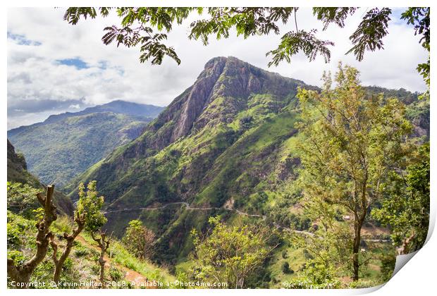 Mountain view near Ella, Sri Lanka Print by Kevin Hellon