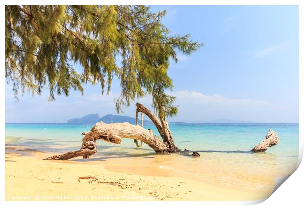 beach on Koh Kradan Print by Kevin Hellon