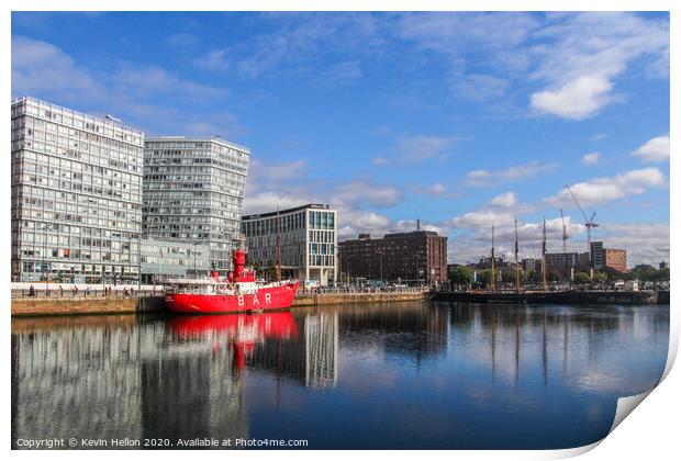 Lightship, Canning Dock, Liverpool Print by Kevin Hellon
