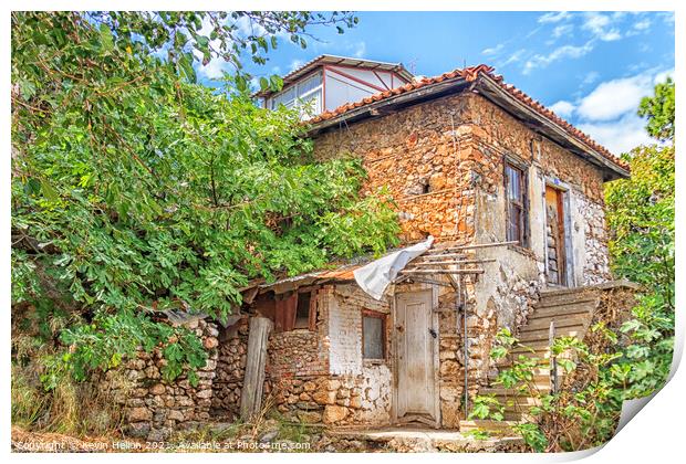 Typical, old Turkish house in Alanya, Turkey Print by Kevin Hellon