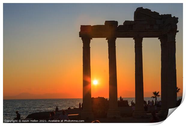 Sunset over the Temple of Apollo Print by Kevin Hellon