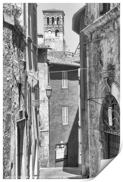 Street in the ancient town of Narni Print by Kevin Hellon