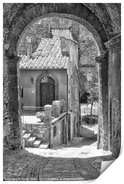 Street in the ancient town of Narni Print by Kevin Hellon