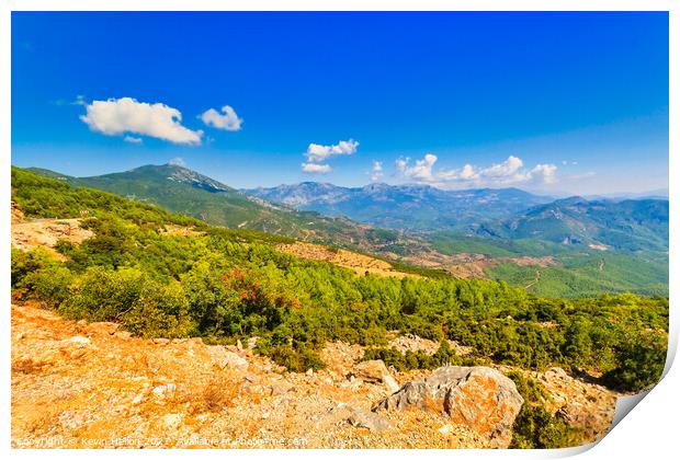 View of the Taurus or Toros mountains, Turkey Print by Kevin Hellon
