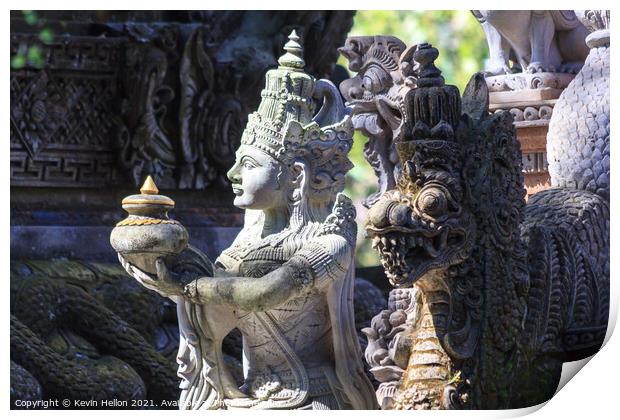 Balinese statue  Print by Kevin Hellon
