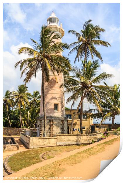 Galle Fort Lighthouse, Sri Lanka Print by Kevin Hellon