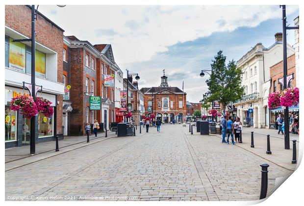 View of the High street, High Wycombe Print by Kevin Hellon