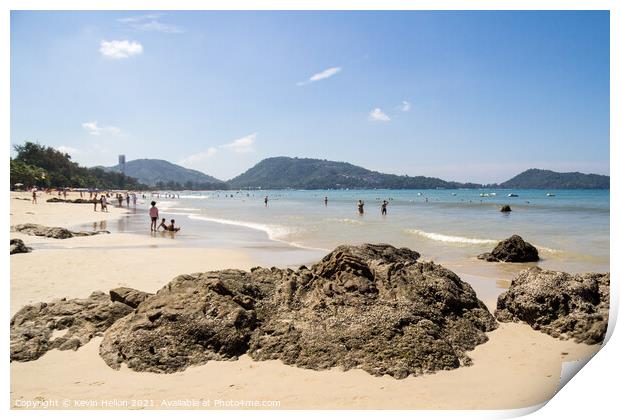 The north end of Patong beach Print by Kevin Hellon