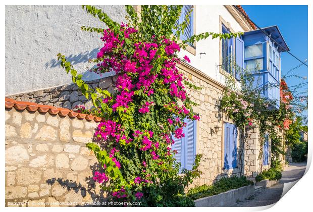House with bougainvillaea Print by Kevin Hellon