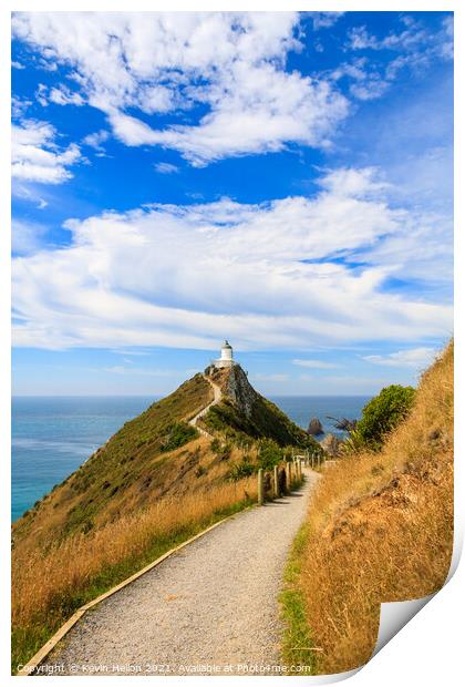 Pathway leading up to the lighthouse Print by Kevin Hellon