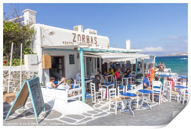 Zorba's restaurant Print by Kevin Hellon