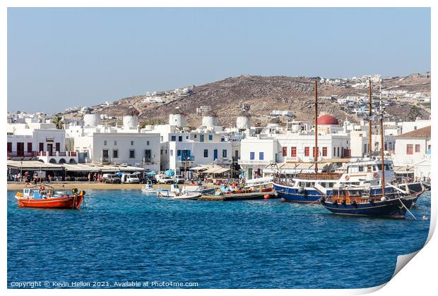  Boats moored in the harbour  Print by Kevin Hellon