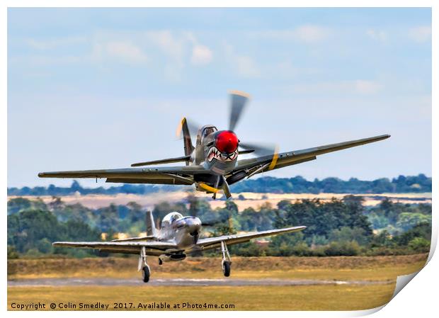 P-51D Mustang 44-73877 N167F take-off Print by Colin Smedley
