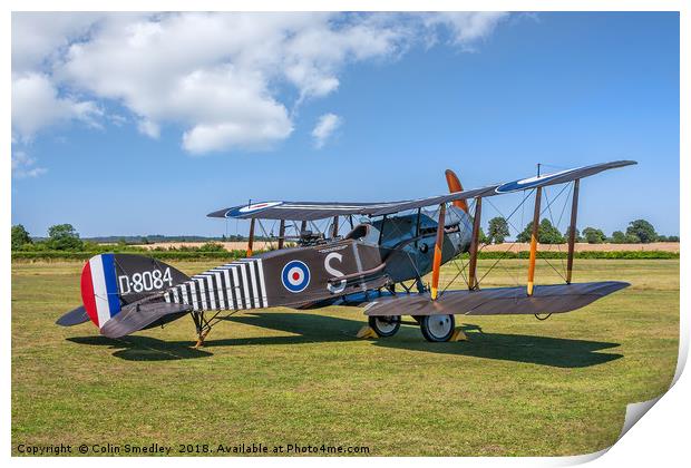 Bristol F.2b Fighter D8084/S ZK-BRI Print by Colin Smedley