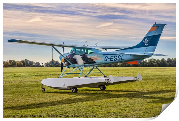 Cessna 182R Skylane Amphibian G-ESSL Print by Colin Smedley