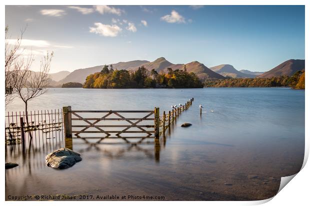 The Gate to Derwent Water Print by Richard Jones