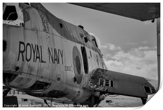 Royal Navy old plane Print by Janet Simmons