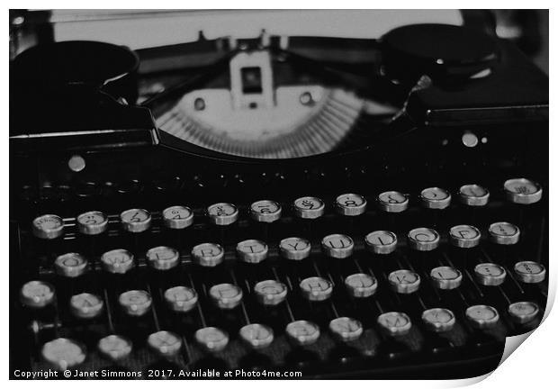 Royal Typewriter Print by Janet Simmons