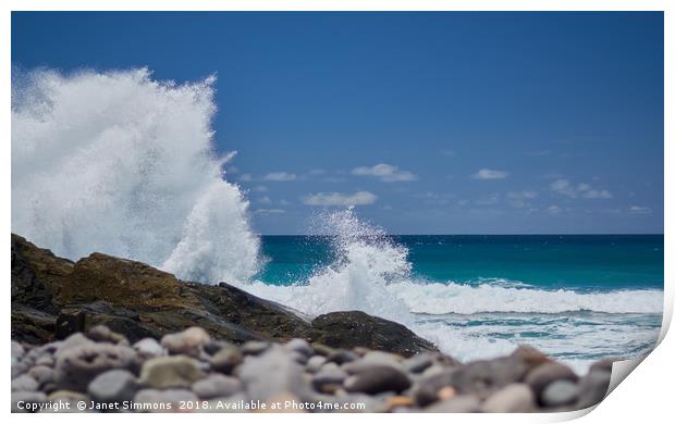 Crashing Waves Fuerteventura Print by Janet Simmons