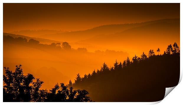 Golden Hour on Exmoor Print by Mike Lanning