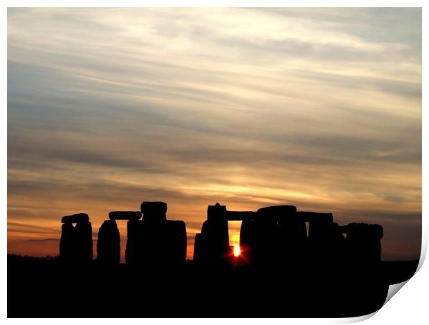 Sunset at Stonehenge Print by Mike Lanning