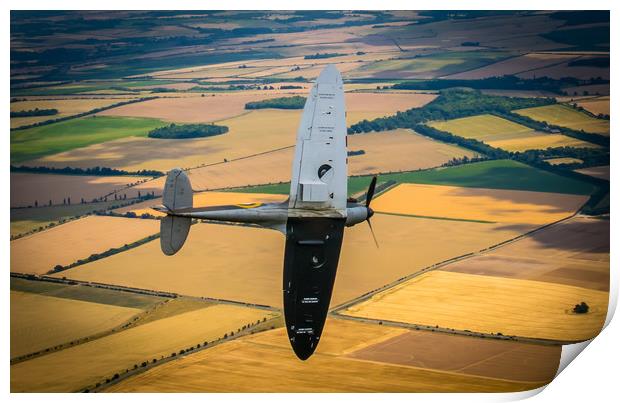 Spitfire MkI in flight Print by Mike Lanning