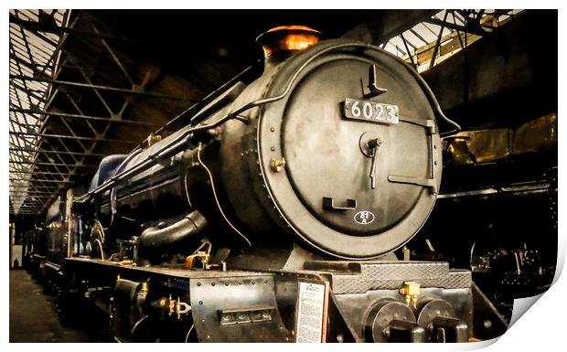 In Didcot Engine Shed - 6023 Print by Mike Lanning