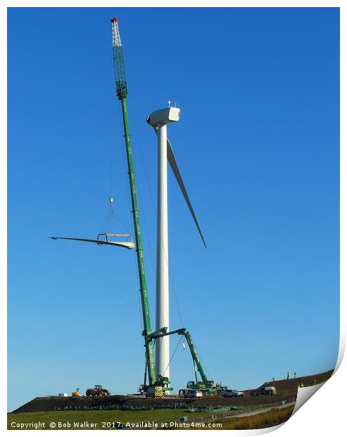 Wind Turbine Blade Installation Print by Bob Walker