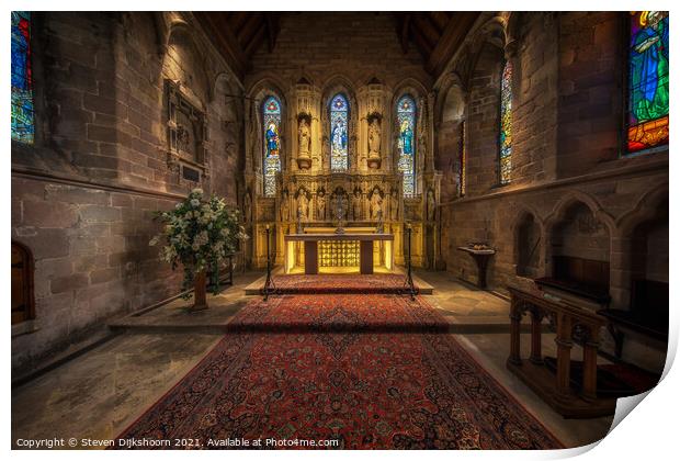 St Aidan- church in Bamburgh, Newcastle Print by Steven Dijkshoorn