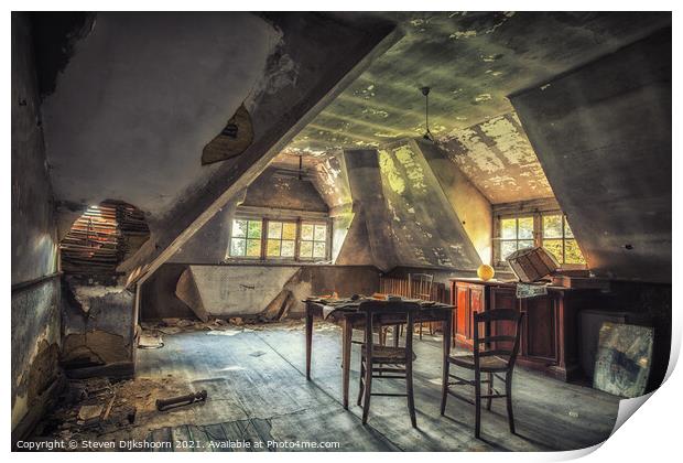 A school room at the attic Print by Steven Dijkshoorn