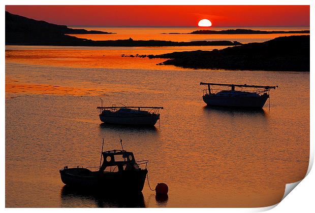Sunset Over Old Dornie Print by David Wilson