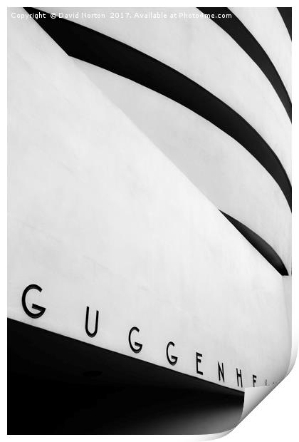 Guggenheim Museum Print by David Michael Norton