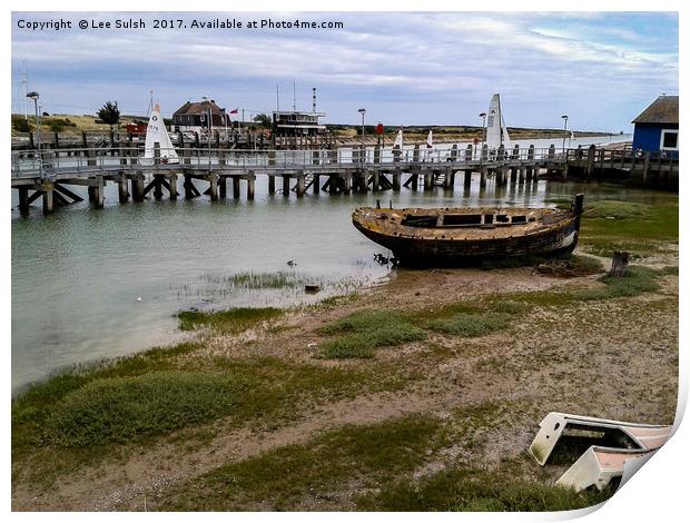Derelict Boat Rye Harbour                        Print by Lee Sulsh
