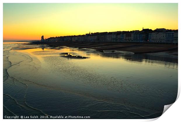 View from Hastings pier Print by Lee Sulsh