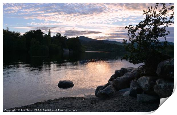 Lake Derwent Sunset Print by Lee Sulsh