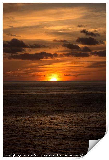 sunset in atlantic ocean Print by Chris Willemsen